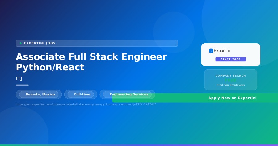Associate Full Stack Engineer Python/React at ITJ, Remote — Apply Now